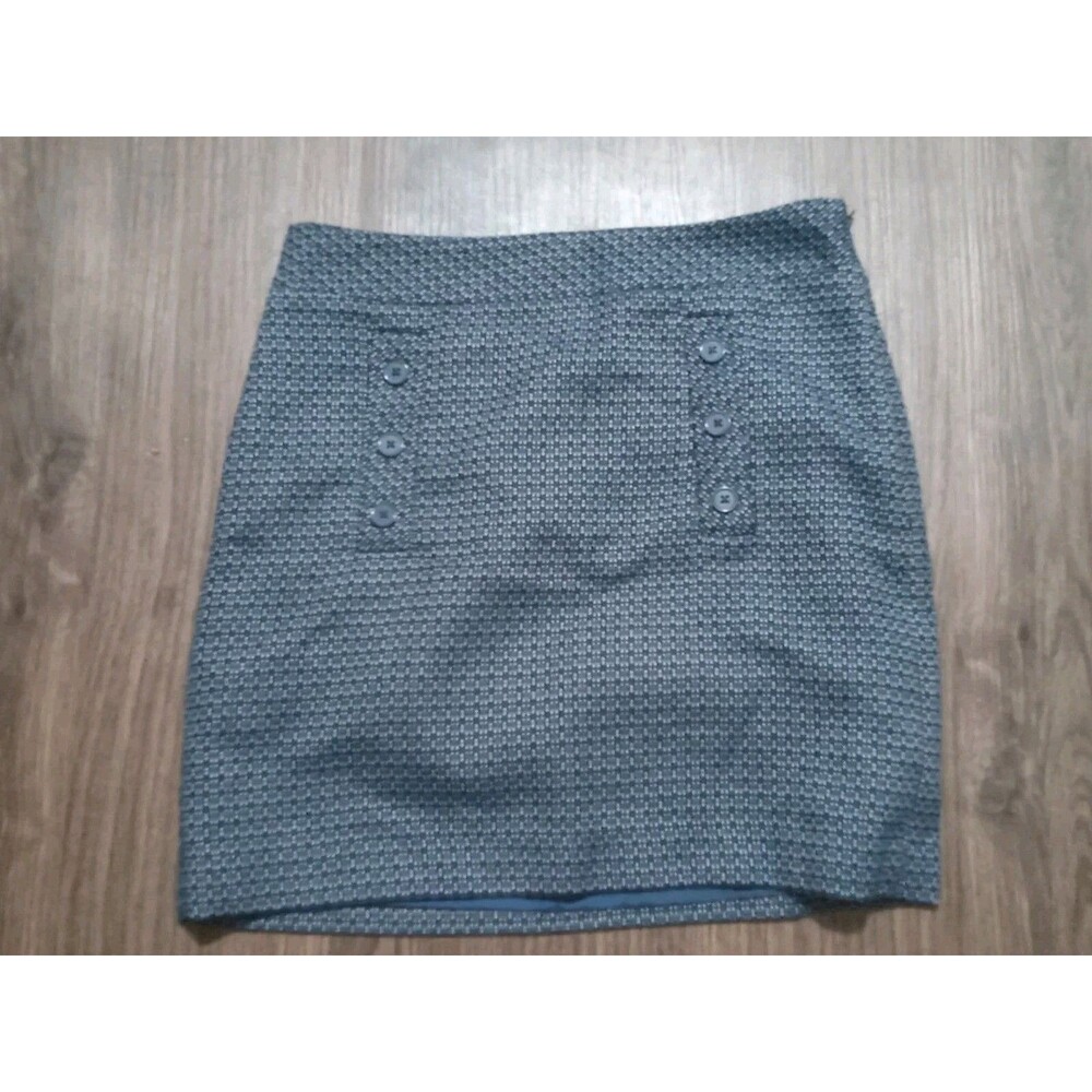 Loft Mini Skirt Womens Size 4 Navy Blue White